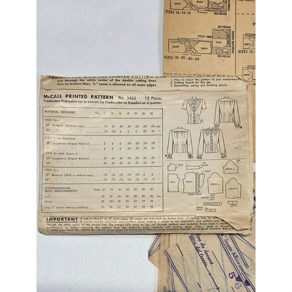Vintage McCalls Sewing Patterns 50s-60s Mid Century Fashion Size 12 Cut Complete - Picture 5 of 7